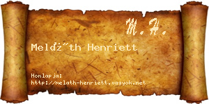 Meláth Henriett névjegykártya